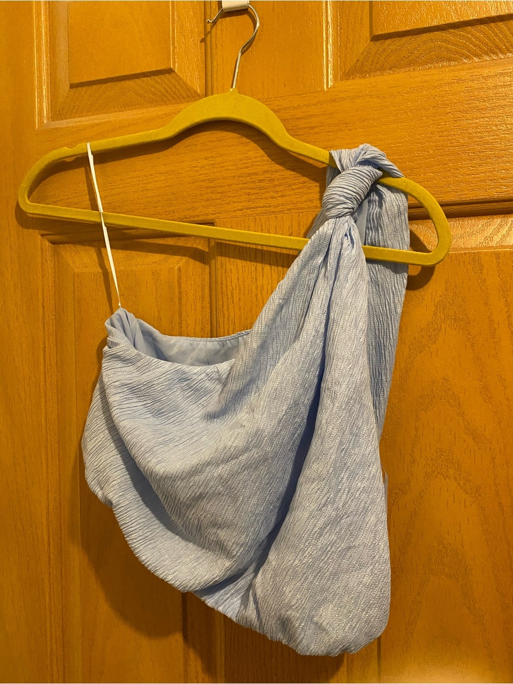 Abercrombie & Fitch Light Blue One-Shoulder Knot Tank